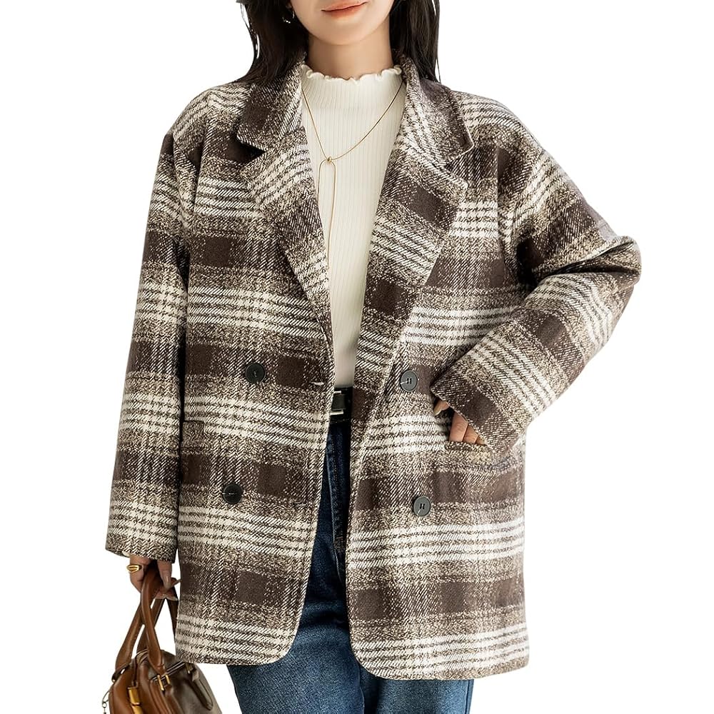 DKNY ツイードコート 丸襟 総裏 チェック サイズ4*XC733 Amazon | [Teddy] コート レディース アウター 中厚手 オーバー